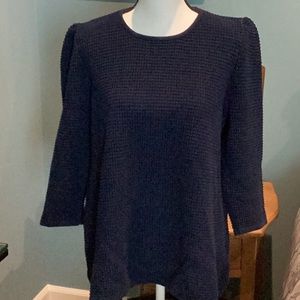 COS Navy Waffle Weave Sweater
